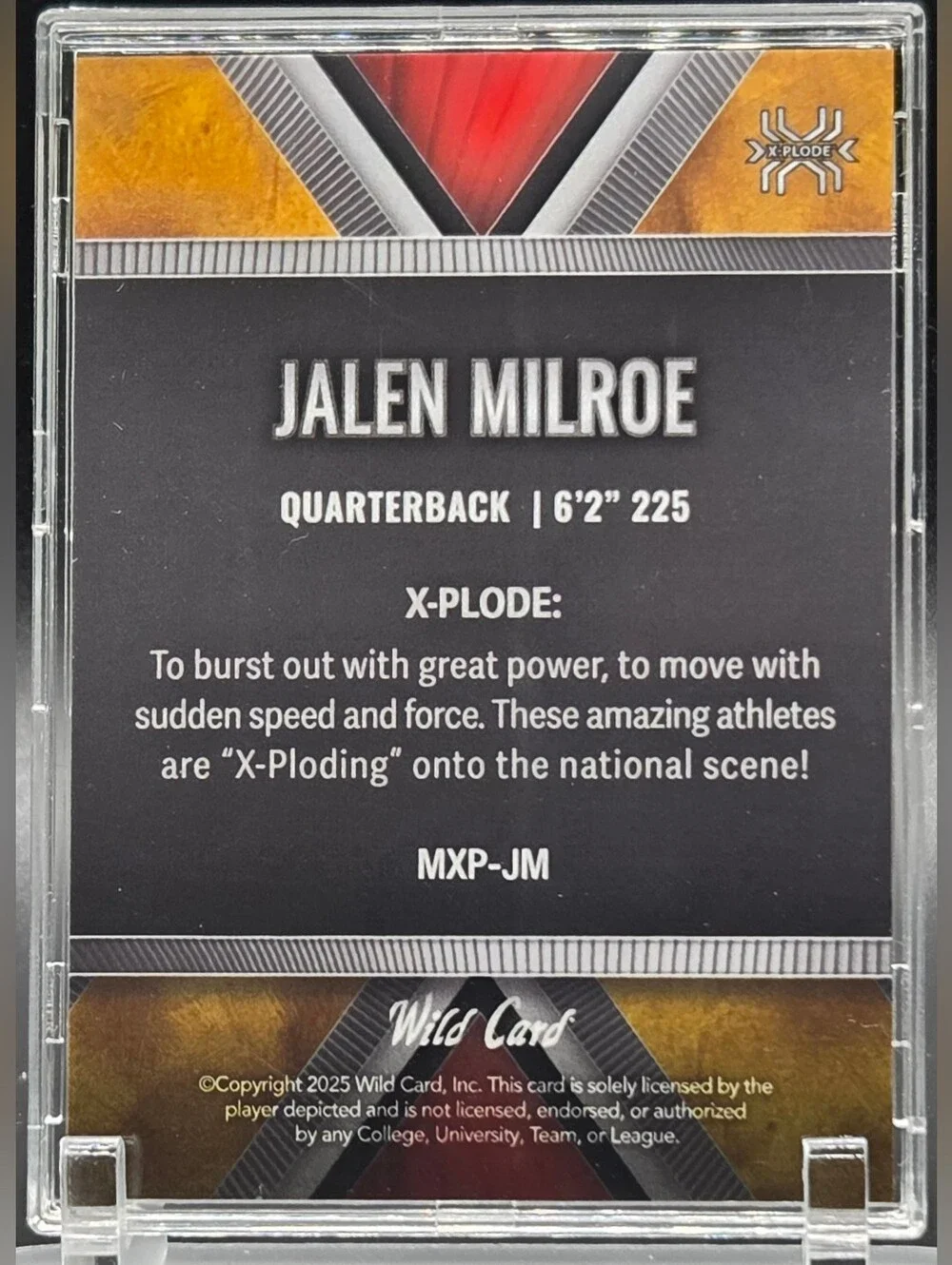 2025 Wild Card Matte Jalen Milroe Rookie Chase Xplode Limited 1/3 Football Card